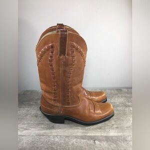 DURANGO RD5002 Western Cowboy Brown Leather Women's Square Toe Boots Size 7.5 M